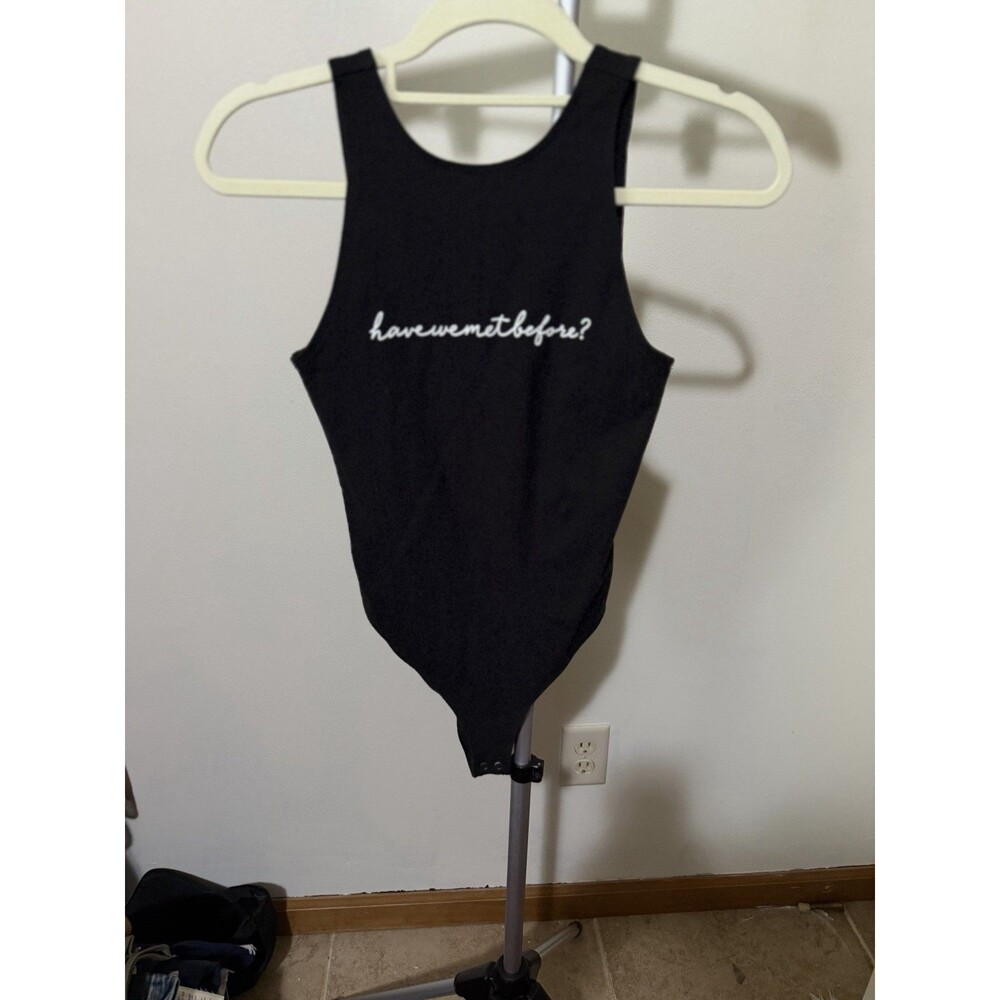Abercrombie & Fitch Women's Black Bodysuit Size S Stretch Snap Closure NWOT